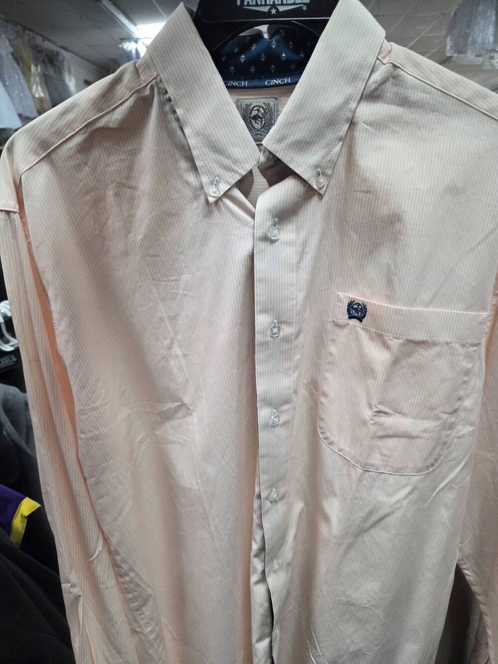 NEW CINCH men's classic fit shirt in peach